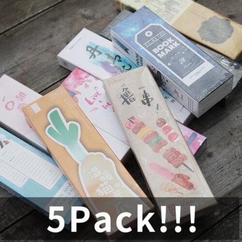 5Pack/Set Kawaii Bookmark For Students Creative Bookmark Paper Creative Stationery Tab For Books Office School Supplies