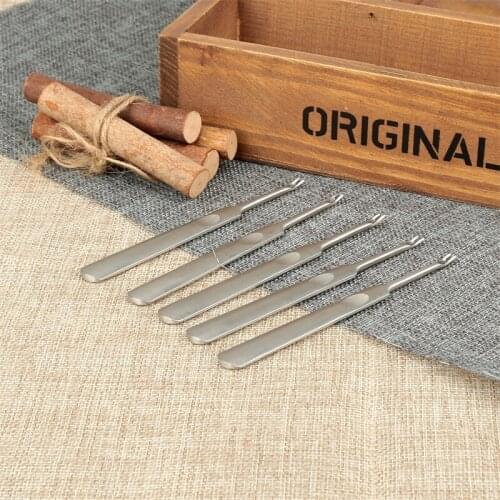 5Pcs Stainless Steel Hand Crafts DIY Tool Leathercraft Leather Edge Stitching Groover Skiving Keen Edge Beveler Tool,11.5cm Long