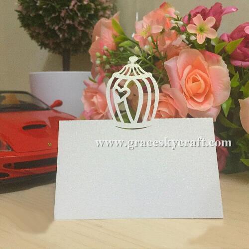 50Pcs/lot Laser Cut Seat Cards Birdcage Love design Wedding Birthday Party Table Name Invitation Card Seats Party Decoration