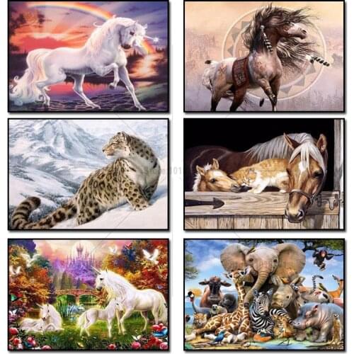 5D diamond embroidery Animal diamond cross stitch crystal square diamond sets unfinish decorative diy diamond painting