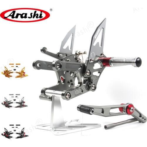 Arashi YZF R6 17-20 CNC Adjustable Footrest For YAMAHA R6 2017 2018 2019 2020 Rider Rearset Pedals Pegs Motorcycle Aluminum