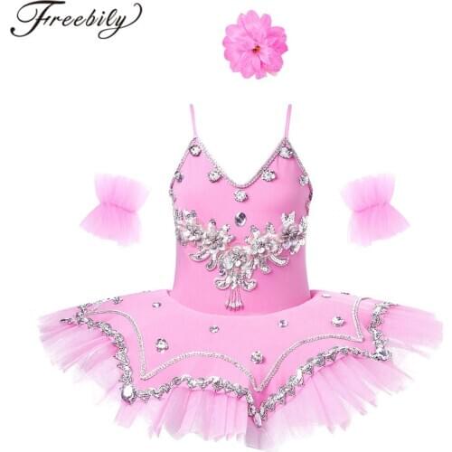 Ballet Leotard Tutu Dress For Girls Kids Swan Dance Costume Gymnastics Leotard Dress Girl Ballerina Dress Modern Dance Wear