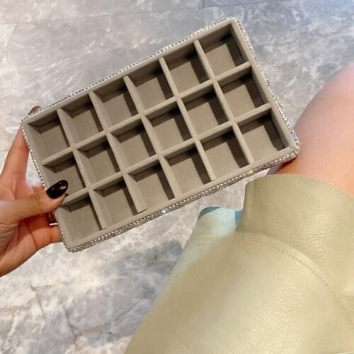 Shiny multi specification jewelry box tray large capacity Ring Necklace Display Stand table top diamond earrings storage box