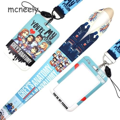 CARTOON ID Credit Bank Card Holder Students Bus Card Case Lanyard Visit Door Identity Badge Cards Cover FOR Women Men Wristband