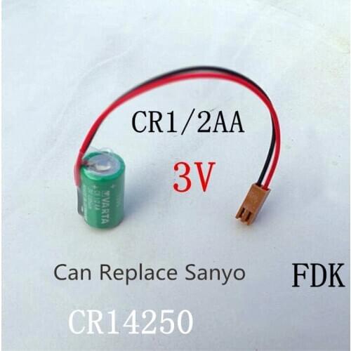 For 1PCS Germany VARTA Valta CR1 2AA 14250 3V with welding feet with plug PLC industrial control lithium battery