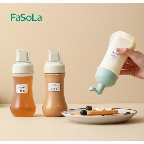 FaSoLa 280ML Salad Dressing Container Oil Dispenser Ketchup Cream Honey Seasoning Storage Bottle Squeeze Type Kitchen Tools