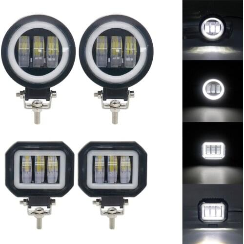 2PCS / 1PC 12V-80V 5inch Round Square Led Work Light Angel Eyes Light Bar Spot Light Offroad Motorcycle Car Boat Led Work Light