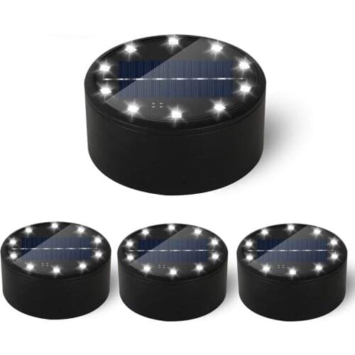 10LEDS 10W High Brightness Solar Ground Lights Solar Disk Light Outdoor Garden Step Stair Light For Patio Pathway Yard Driveway