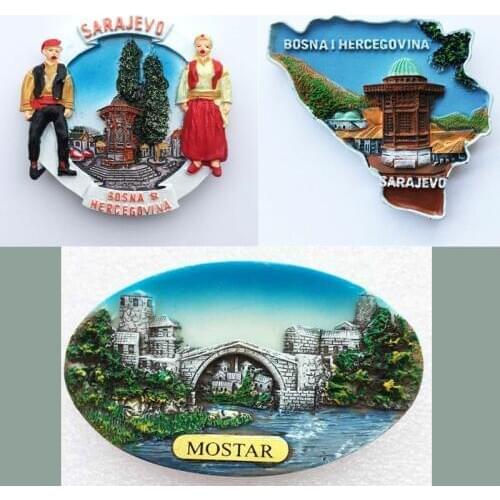 Bosnia & Herzegovina Magnet Refrigerator Decor Mostar Sarajevo Landmark Scenic Spot Cultural Tourism Souvenirs Magnet Gift Ideas