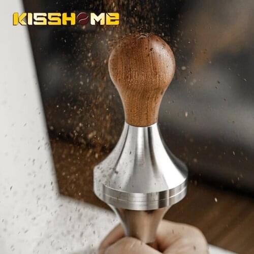 MHW-3BOMBER Coffee Tamper 58.35mm SunnyDoll Solid Wood Stainless Steel Barista Tools Accessories Reusable Tamping Latte Breville