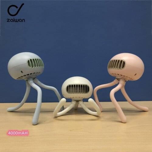 ZAIWAN 4000mAh Mini Funny Fan Personal Portable Baby Bed Car Seat Fan Desk Handheld USB Rechargeable Hand Held Fan ventilateur