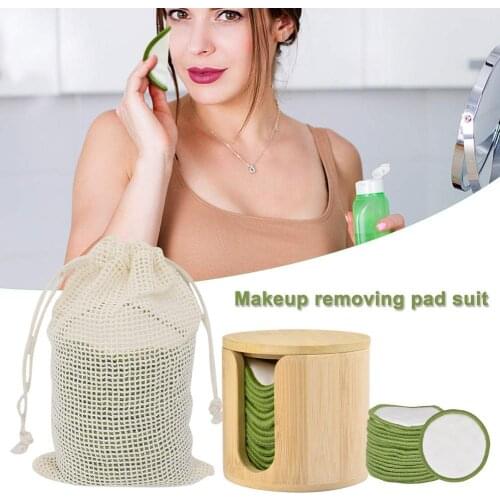 16pcs Reusable Bamboo Cotton Washable Rounds Pads Makeup Removal Cotton Pad Cleansing Facial Pad Tool New