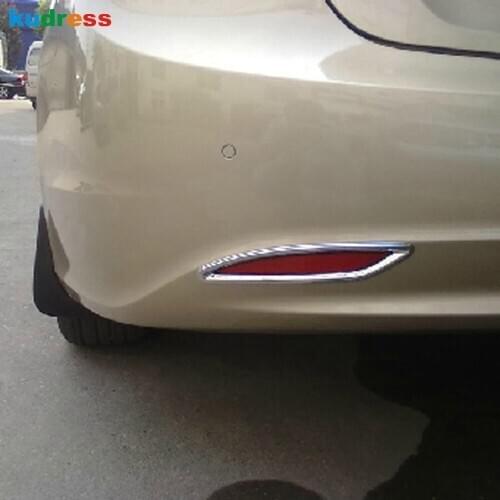 Rear Fog Light Cover Trim For Hyundai Sonata 8 i45 2011 2012 2013 ABS Chrome Tail Fog Lamp Frame Trims Car Styling Accessories