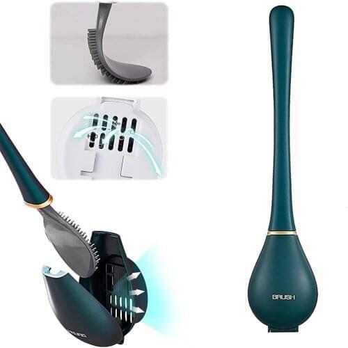 Wall-Mounted Silicone Brush Head Toilet Brush Automatic TPR Brush Clean Tool For Cleaning Toilet Brush Bathroom WC Accessories