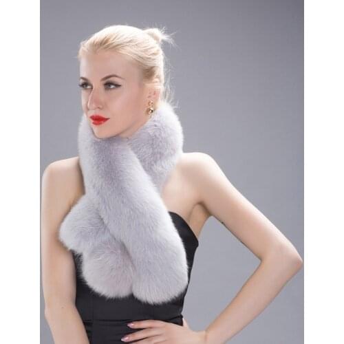 New Womens Fox Fur Scarf Winter Long Section Natural Scarf Fox Fur Ball New Fashion Thick Warm Fur Shawl HW-02