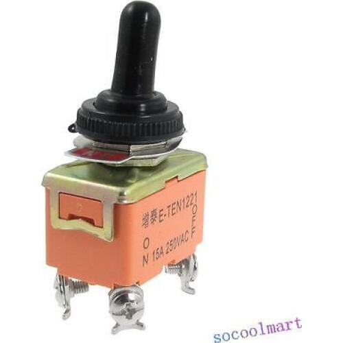 AC 250V 15A ON/OFF 2 Position DPST 4 Screw Terminals Toggle Switch with Waterpro