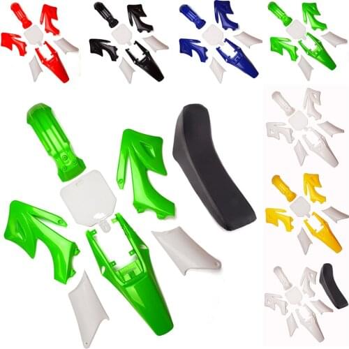 Plastic Cover Fairing Kits Mudguard Fender+Foam Seat For Motorcycle 2 Stroke 47cc 49cc Apollo Orion Mini Dirt Bike Kids Minimoto