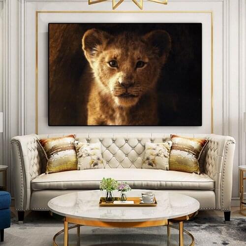 Disney Movie Posters and Prints Canvas Painting on the Wall Art Decorative Little Lion King Picture For Living Room Home Decor
