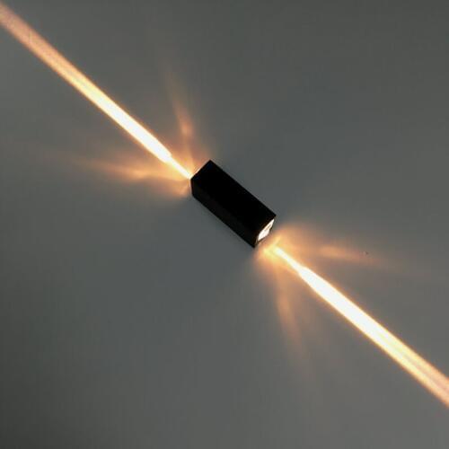 6w Garden Light Black Shell Outdoor LED Wall Lamps Square Waterproof Sconce Up and Down Side lighting For Indoor Decor