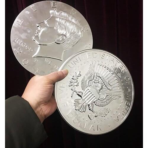 Super Jumbo Half Dollar (25cm, Plastic) Magic Tricks Appearing/Vanishing Coin Magie Accessory Close Up Illusions Gimmicks Props