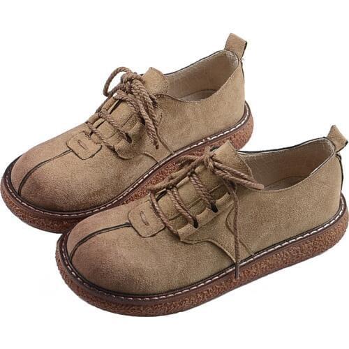 Retro Mori Flat Big Head Shoes 2020 Autumn New Thick-soled Round Head Womens Shoes Japanese College Wind Casual Single Shoes