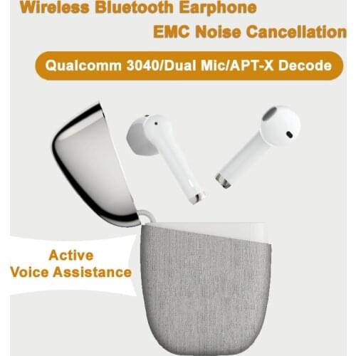 ENC QCC3040 tws wireless earphone Type-C IPX5 Dual microphone call noise reduction APTX bluetooth 5.0 Qualcomm