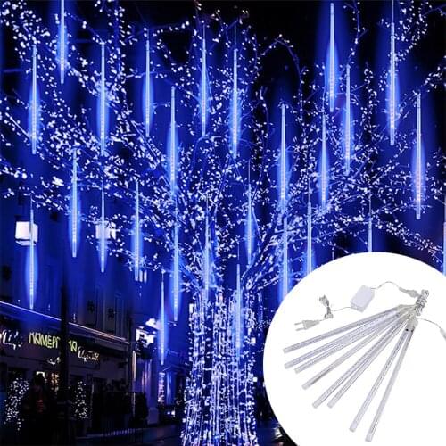 30cm 50cm 8/10Tubes Meteor Shower Rain Lights Outdoor Waterproof Christmas LED String Light for Garden Tree Wedding Decoration