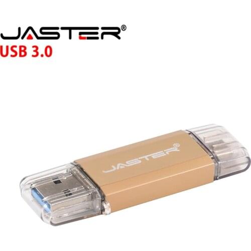 JASTER OTG usb3.0 & type-c usb flash drives 16GB 32GB 64GB 128GB 4GB pendrives dual pen drive for type-c android system