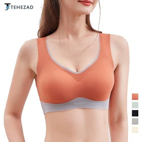 TEHEZAD 2021 Women Sport Bra Sexy Yoga Tube Tops Female Wireless Crop Top Fitness Unwired Underwear Sports Seamless Bra