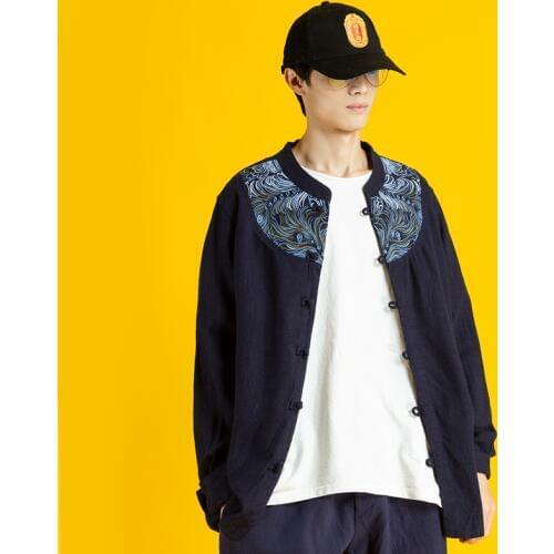 2019 Autumn Chinese Shirt Tang Suit Traditional Chinese Clothing For MenS Jacket Kung Fu Hanfu Oriental Clothes Men KK3145