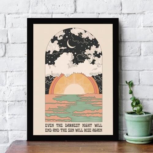Abstract Sun Will Rise Poster Modern Wall Art Canvas Painting Fashion Living Room Nordic Home Decoration Frameless Picture