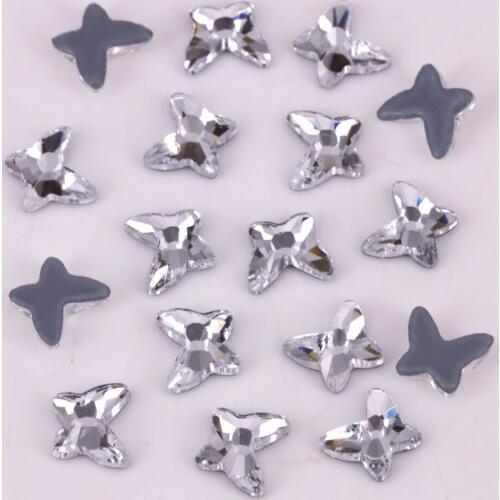 Free Shipping! High Quality 4mm, 6mm, 8mm Butterfly Flat Back Hotfix Rhinestones / Iron On Flat Back Crystals