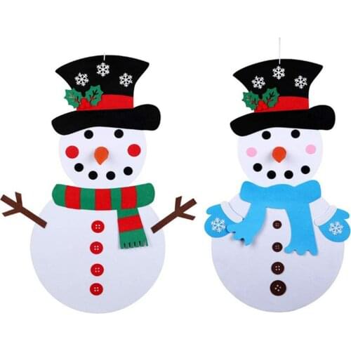 DIY Felt Christmas Tree Toys For Children Kindergarten Crafts Snowman Educational Toys Decoration perfect Gifts For Children 8