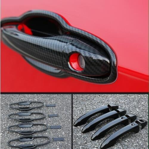 FOR JEEP Compass 2017 2018 ABS Carbon Print Exterior Door Handle Bowl CUP COVER STICKER TRIM Garnish Car Styling Car Accessories
