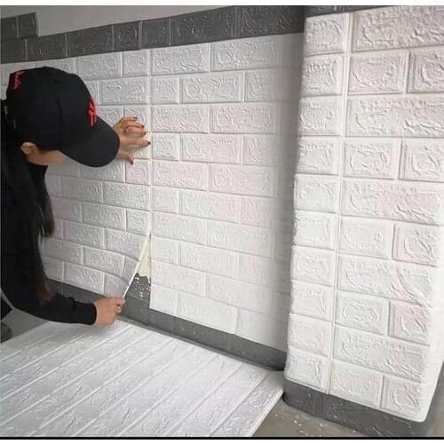 Colorful Home Wallpaper Self Adhesive 3D White