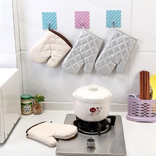 Kitchen Supplies Silver Thickening Multi-Function Heat Resistant Anti-Scalding Polyester Cotton Single Gloves 1Pcs for Baking