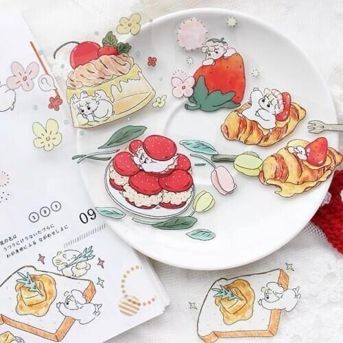Delicious Food List Clear PET Tape for Card Making DIY Scrapbooking Label Stickers