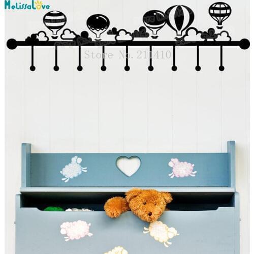 Small Vinyl Wall Sticker Hot Air Balloon Hanger Decal Home Decoration For Kids Baby Room Removable Art Murals Unique Gift YY966