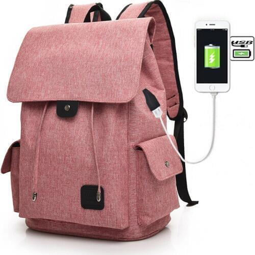 Fashion USB Charging Laptop Backpack For Women Men School Bags Female Mochila School Backpacks For Teenage Girls Travel bag sac