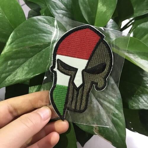Hungary National Flag Molon Labe Embroidery Patch Embroidered Patches Military Tactical Hungary SPARTAN HELMET badges