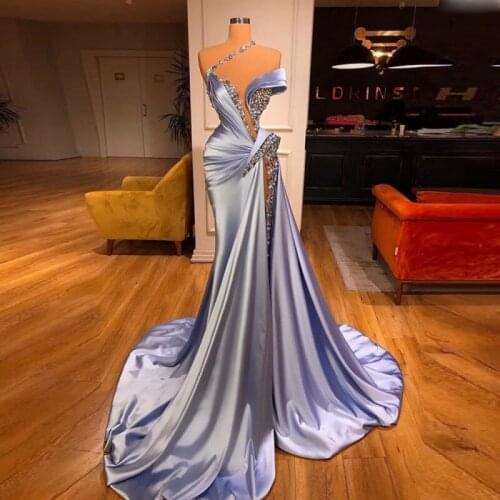 Plus Size Evening Dress Beads 2021 abiye gece elbisesi Long Formal Dresses robe de soiree Evening Gowns Sexy abendkleider