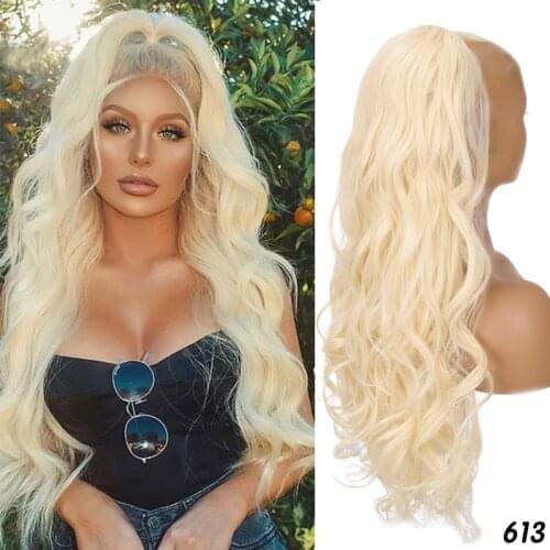 QUEENYANG Synthetic Wig Curly Hair Wig Women Hair Extension Extensions Chemical Fiber Hair Black Gold Wavy Drawstring Ponytail