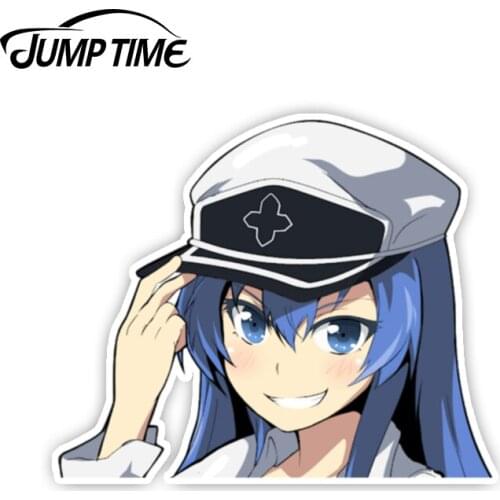 Jump Time 13cm x 10.3cm Car Stickers Akame Ga Kill! PEEKer Anime Decal Car Styling Sticker Waterproof Auto Motor Sexy Graphics