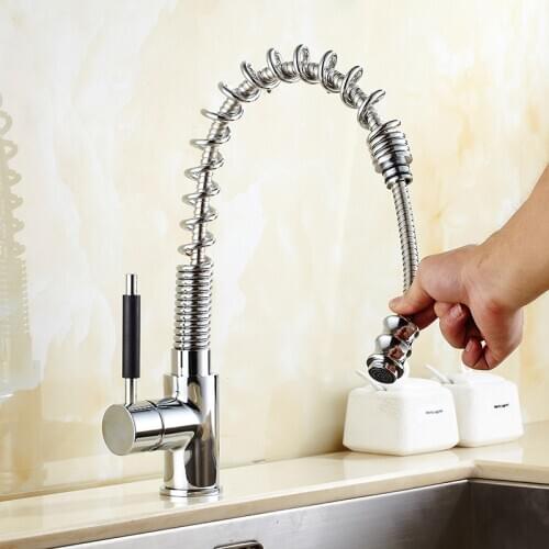 Free Shipping pull out Kitchen faucet luxury water tap chrome swivel kitchen sink Mixer tap kitchen vanity faucet sink faucet