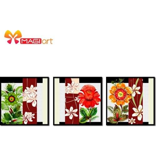 Cross stitch kits Embroidery needlework sets 11CT water soluble canvas patterns 14CT Hand-painted artistic flowers-NCMF142