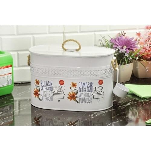 Yildiray Metal Compartment Wrought Iron Patterned Detergency Container