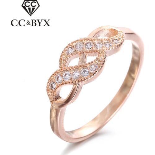 Rose Gold color Rings for Women Elegant Ring With Austrian Crystal Bijoux Vintage Jewelry Womens Accessory Anillos 18KR004