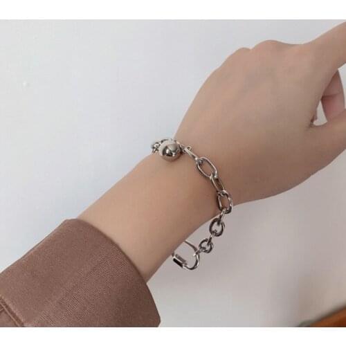Daily Chain Atmosphere Bracelet Women Simple Hiphop Bracelet Charms