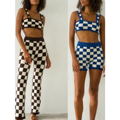 Womens suit 2020 Spring Autumn womens suit knit sweater pants sports casual fashion two-piece