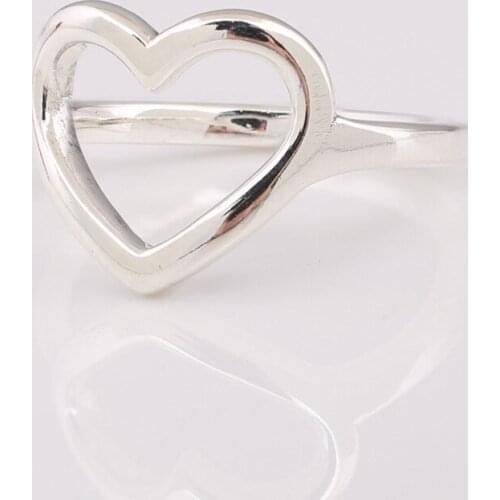 S925 Open Heart Ring For Women Lady Fine Jewelry